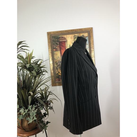 Kasper Blazer Womens 4 Black 3 Buttons Fitted Office Clueless Preppy Long Sleeve - Picture 3 of 9